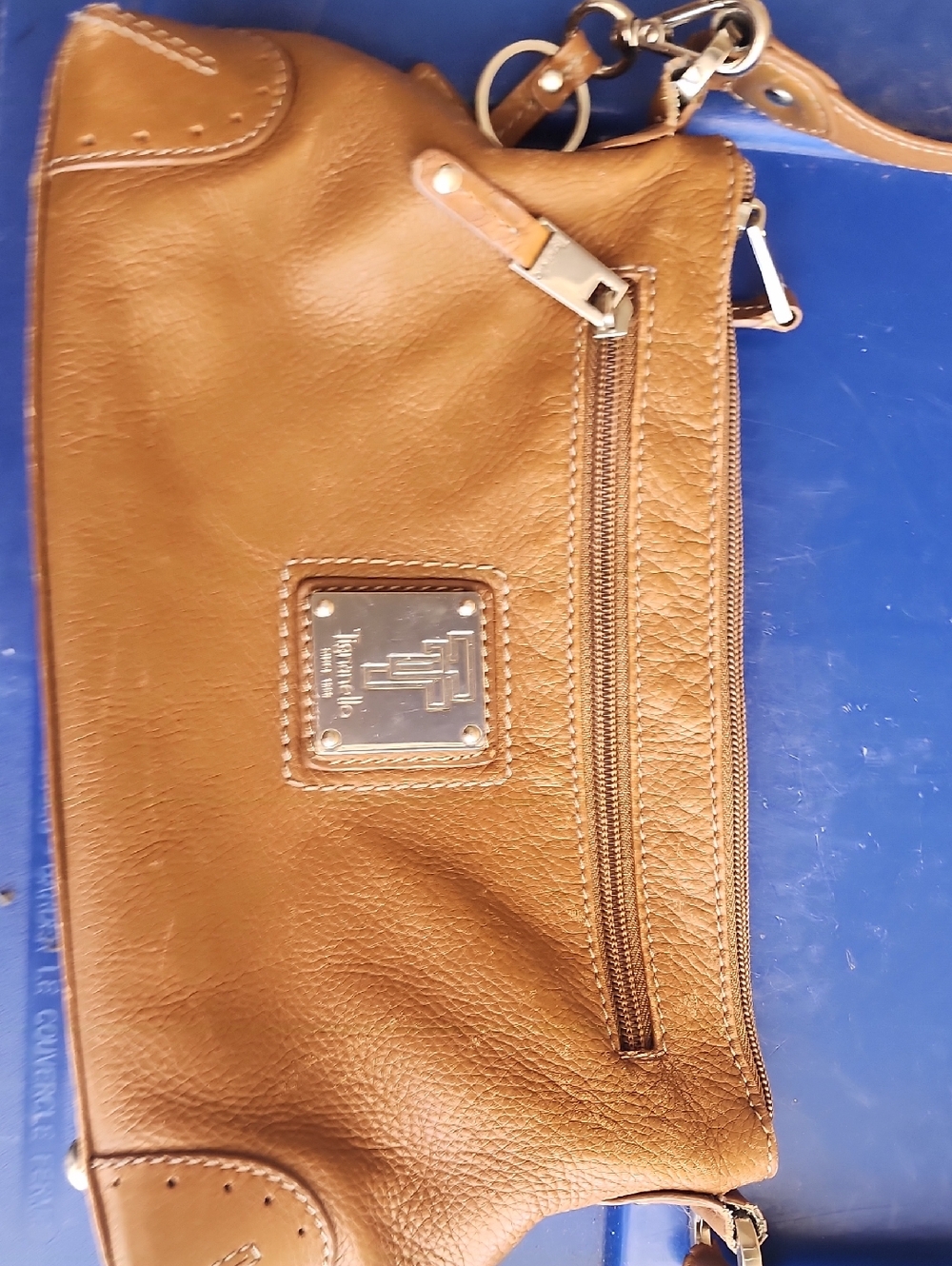 Tignanello Brown Leather Belt Bag with Silver Hardware